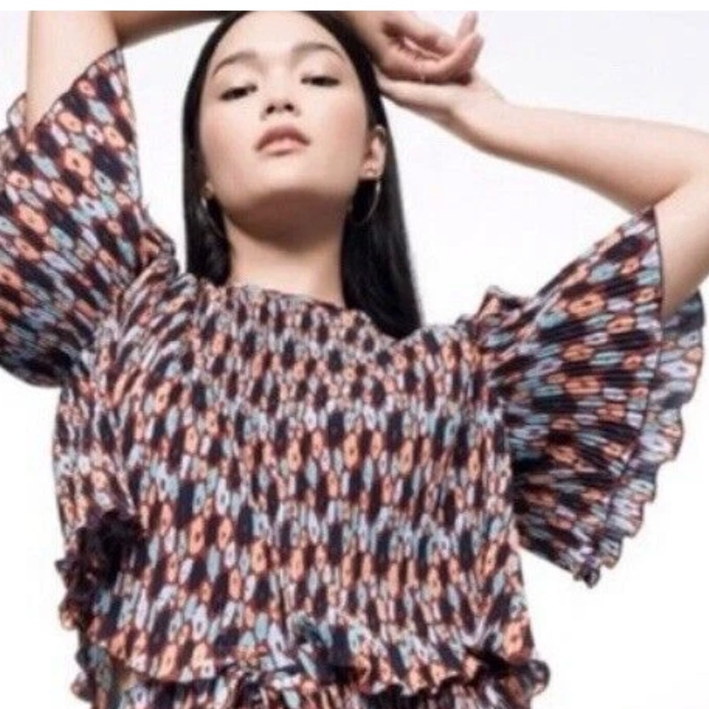 Wildfang The Empower Plisse Boxy Blouse